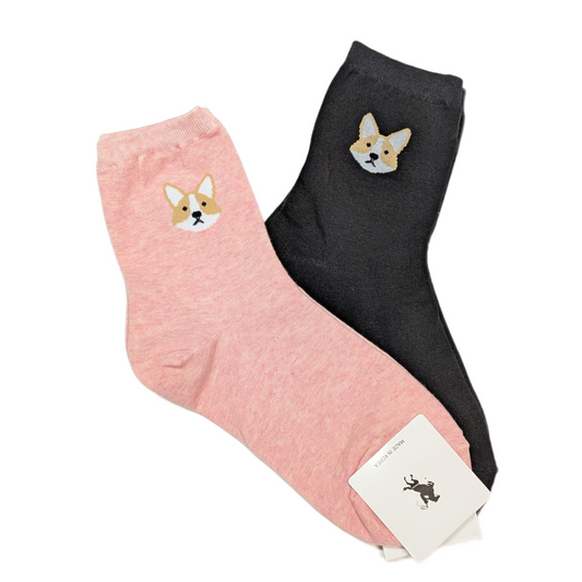 Korean Shiba Inu Face Socks – Unisex Free Size