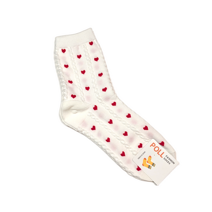 Korean Heart Pattern Ankle Socks