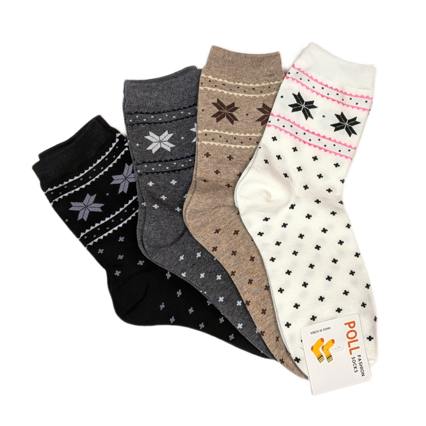 Korean Snowflake Ankle Socks